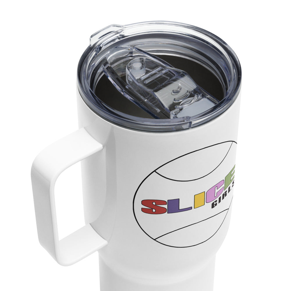 SLICE GIRLS travel mug with a handle