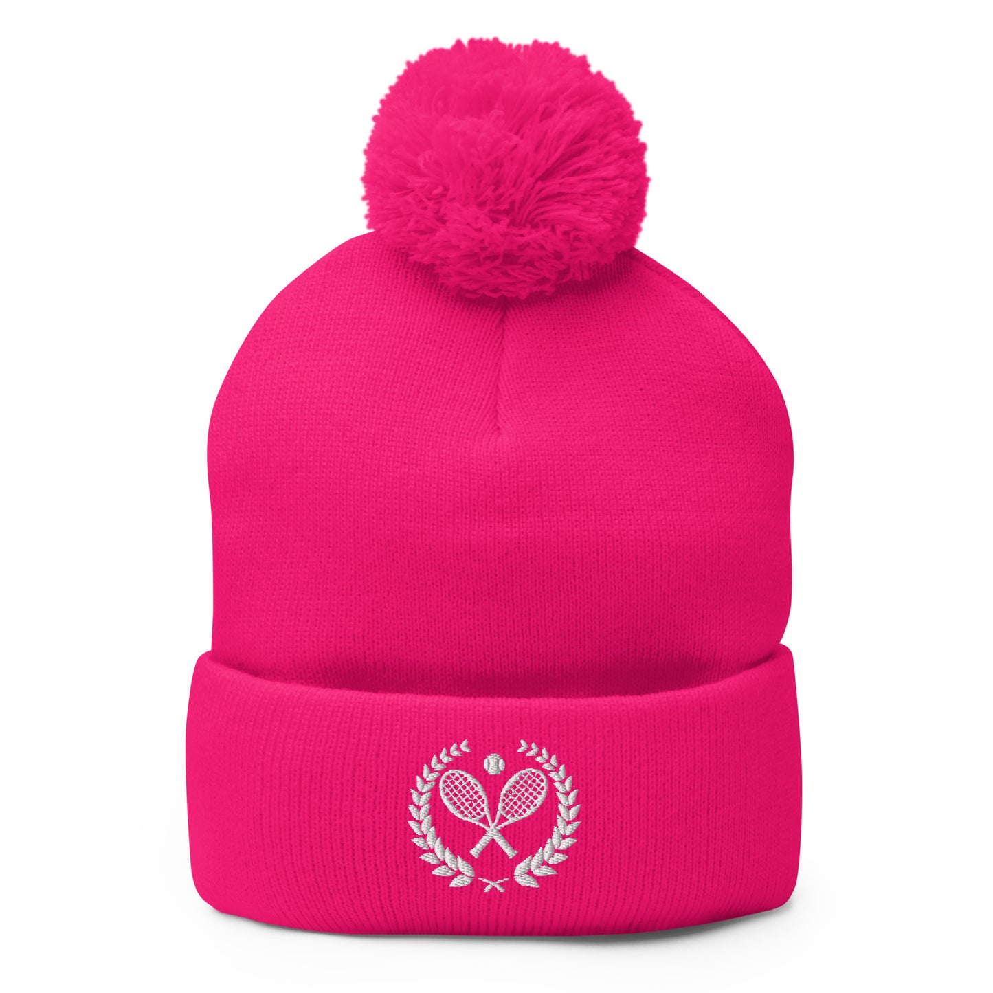 Pink Tennis Club pom-pom beanie