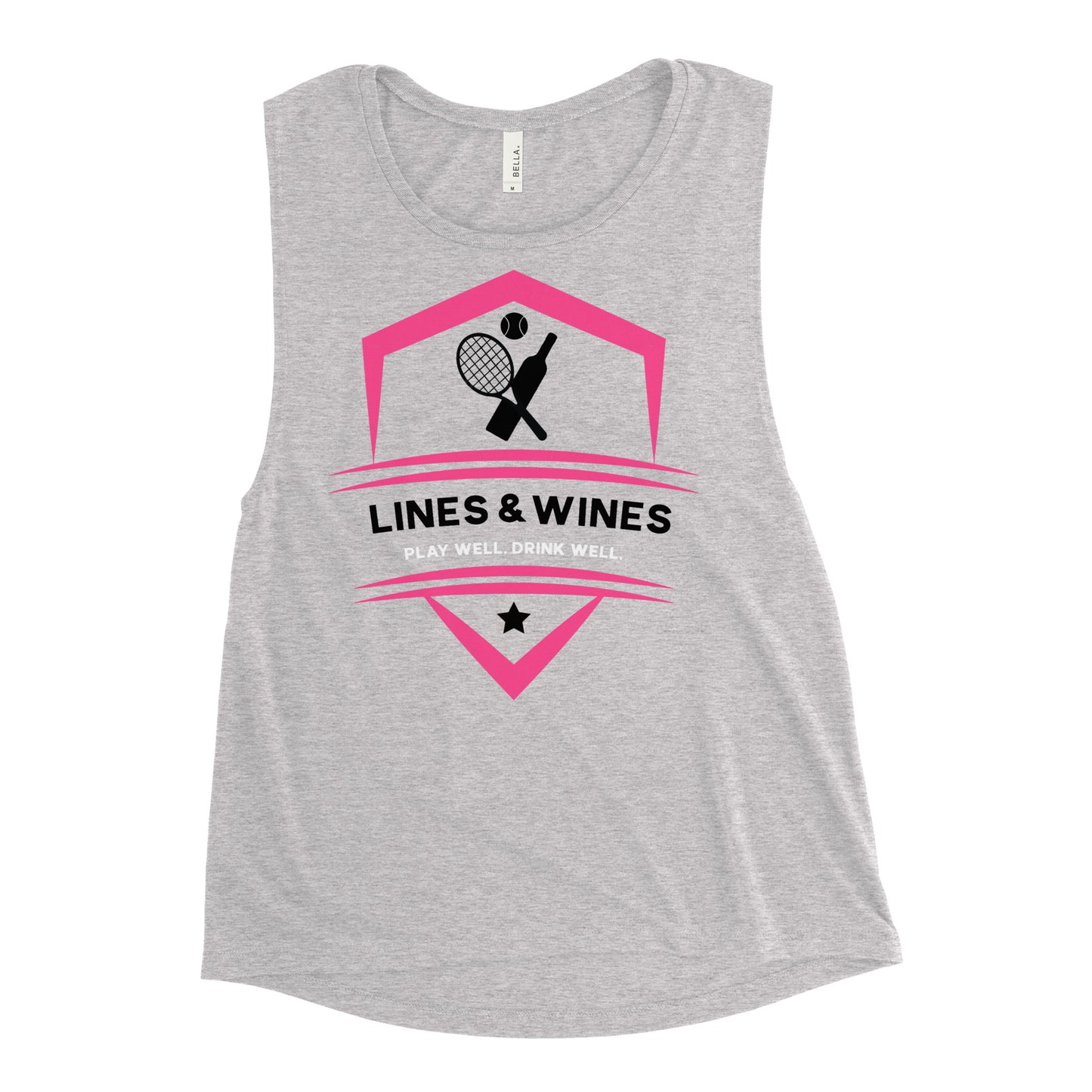 Lines & Wines tennis team Ladies’ muscle tank