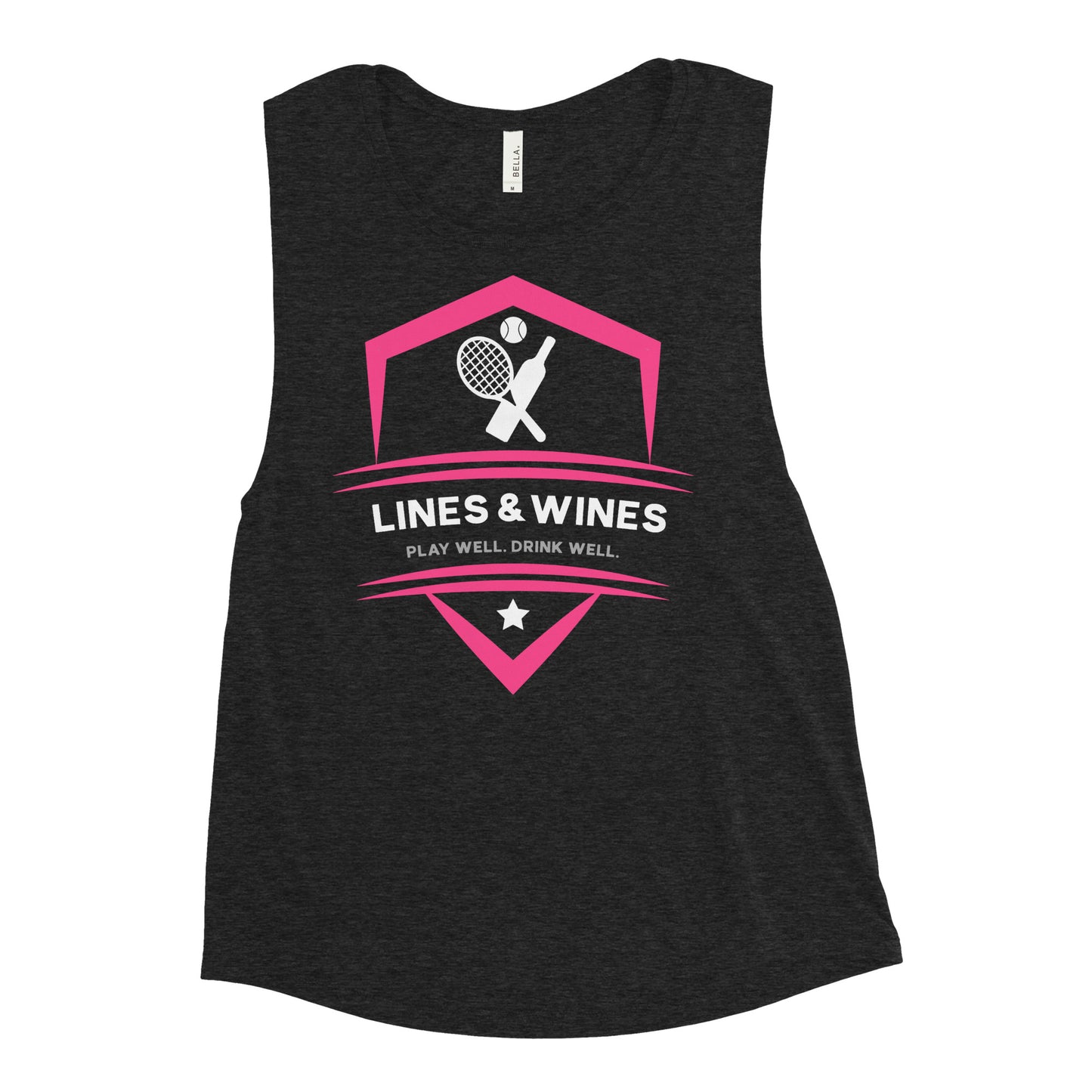 Lines & Wines tennis team Ladies’ muscle tank