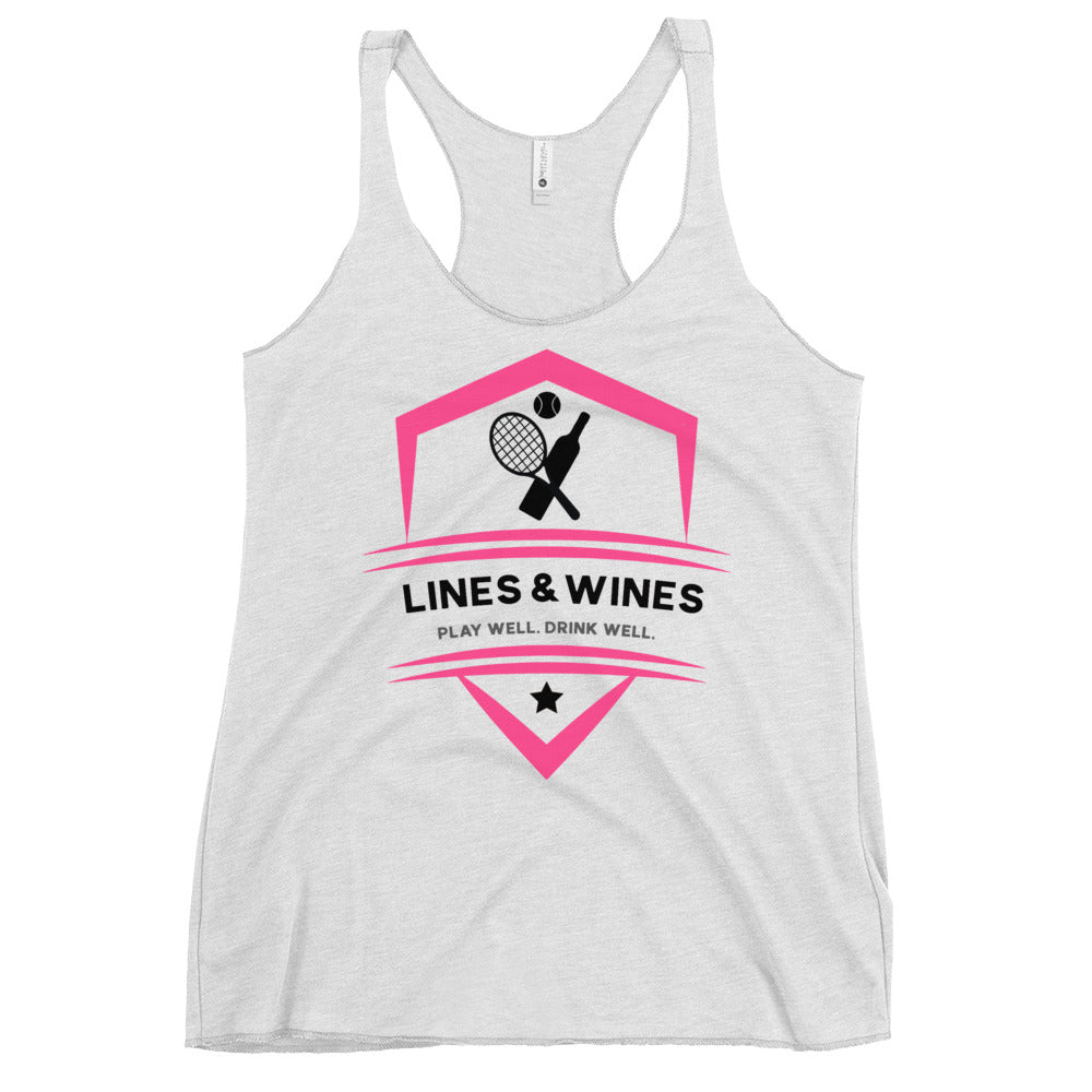 Lines & Wines tennis team Ladies’ Racerback Tank