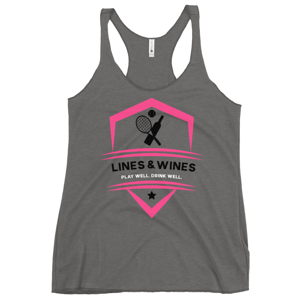 Lines & Wines tennis team Ladies’ Racerback Tank