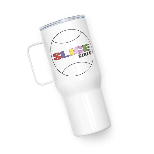 SLICE GIRLS travel mug with a handle