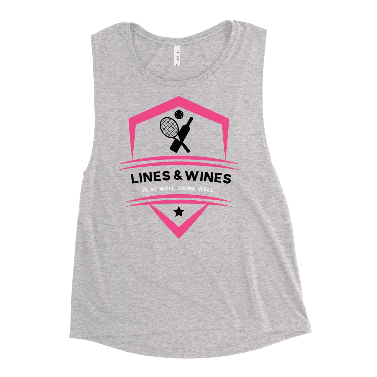 Lines & Wines tennis team Ladies’ muscle tank