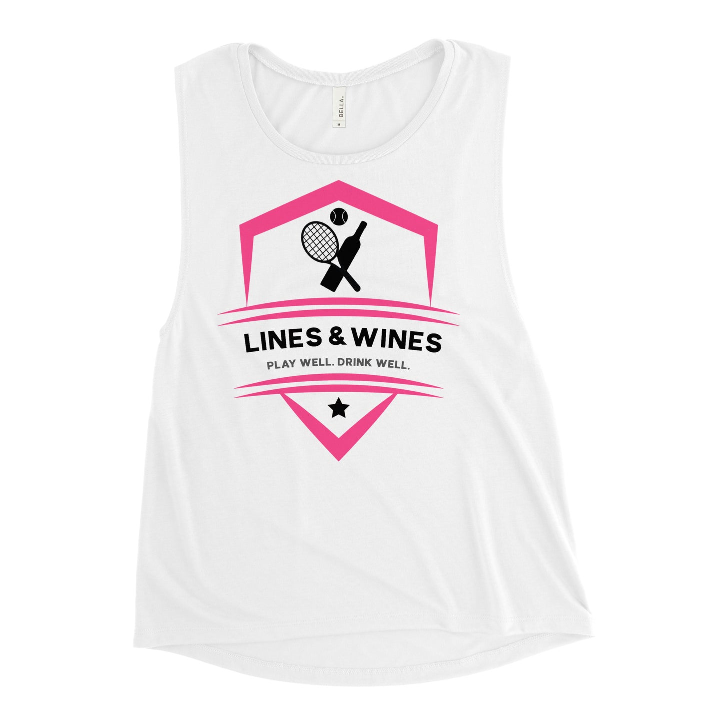 Lines & Wines tennis team Ladies’ muscle tank