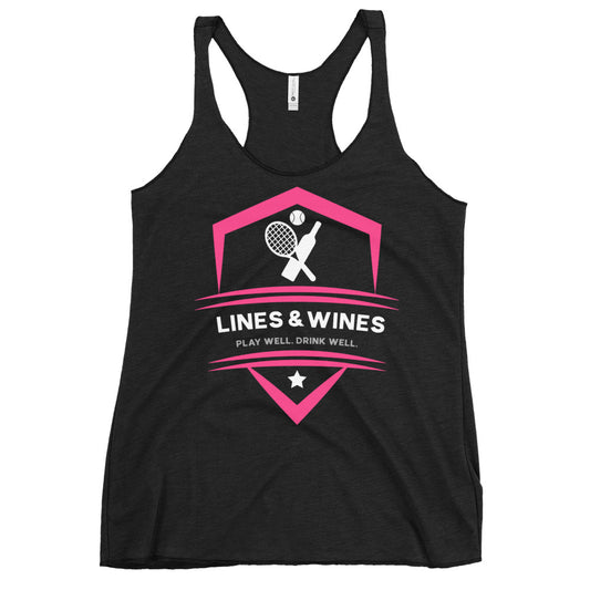 Lines & Wines tennis team Ladies’ Racerback Tank