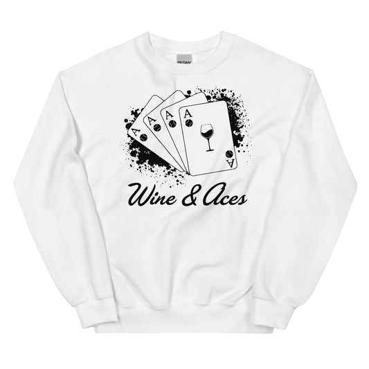 Wine & Aces unisex crew neck sweatshirt